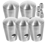 LOLIPPYY Embout de barre d'appui Garniture décorative en acier inoxydable, argent, lot de 5 pièces, compatible avec tous types d'escaliers, prévention des accidents, pour protège marche