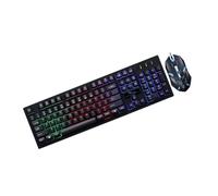 LOLIPPYY Ensemble Clavier et Souris Mécaniques Lumineux pour Gamer, Kit Filaire USB Noir, Rétroéclairage RGB, Usage Bureau et Gaming, Touche Mécanique Confortable, Accessoire Gaming