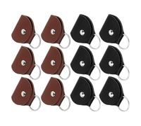 LOLIPPYY Étui à Médiators en Cuir PU Compact 12 Pièces avec Porte-clés, Petite Pochette Portable pour Guitare Acoustique et Électrique, Organiseur Pratique pour Rangement et