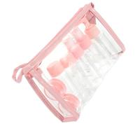 LOLIPPYY Flacon Cosmétique Vide pour Lotion et Crème Visage Kit 11 Pièces Rouge Portable Plastique Léger pour Voyage et Soins du Visage Pot Rechargeable Compact pour Produits