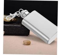 LOLIPPYY Flasque à Hanche Acier Inoxydable avec Couvercle Plat Étanche et Porte Clés Bouteille Portable pour Whisky pour Randonnée et Voyage