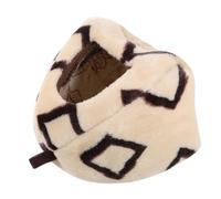 LOLIPPYY Hamac pour Hamster Douillet et Chauffant Nid Cachette Confortable pour Hamsters Chinchillas et Furets Accessoire de Cage pour et Jeu Petite Beige à Motifs Carrés