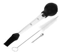 LOLIPPYY Injecteur Alimentaire Pratique pour Dinde et Barbecue, Pompe D'aspiration D'huile en Acier Inoxydable Tube en Silicone Noir, Outil D'injection Viande Cuisson Marinade, Ustensile