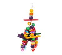 LOLIPPYY Jouet à Mâcher pour Perroquet Perles Colorées en Bois Naturel, Suspendu, Non Toxique, Taille Moyenne, pour Cage à Oiseaux, Divertissement Et Soin des Becs, Animaux De Compagnie