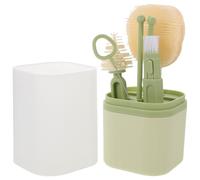 LOLIPPYY Kit de Nettoyage pour Biberons Bébé en Silicone Souple Vert Brosse pour Tétines Pailles et Goulots Égouttoir Hygiénique Compact pour Voyages et Usage Quotidien