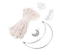 LOLIPPYY Kit Macramé Coton avec Anneau et Perles pour Tissage Suspendu DIY Corde Coton pour Tapisserie Artisanale Boho