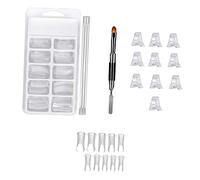 LOLIPPYY Kit Manucure 111 Pièces 100 Conseils D’extension Ongles, 10 Pinces Cristal, Double Stylo, Accessoire Professionnel pour Nail Art Femme et Fille Usage Salon et Maison