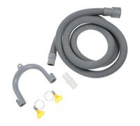 LOLIPPYY Kit Tuyau Vidange Machine à Laver Tambour Renforcé avec Raccord Blanc Collier Réglable et Support Durables pour Évacuation Eau Lave Linge