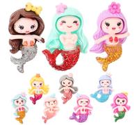 LOLIPPYY Lot De 10 Breloques Sirène En Résine Dégradé, Accessoires Diy Pour Loisirs Créatifs, Décorations Miniatures Pour Coques De Téléphone, Présents Filles, Activités Manuelles Vacances Été