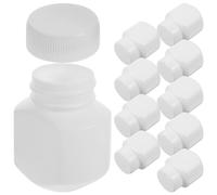 LOLIPPYY Lot de 10 Flacons de Rangement pour Pilules et Poudre 30cc en Hdpe Blanc, Bouteilles Miniatures avec Bouchons Pression Étanches, Organisateur de Voyage Pratique pour Remède