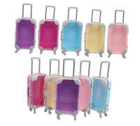 LOLIPPYY Lot de 10 Mini Boîtes à Bonbons Transparentes de Valise Petite Valise de Réception en Plastique Couleurs Assorties Boîte à Dragées pour Fêtes et Présents Voyageur