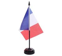 LOLIPPYY Lot de 10 Mini Drapeaux de Table France 15x10 Cm Support Socle Stable Décorations Françaises Bureau Salle de Réunion