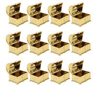 LOLIPPYY Lot de 12 Boîtes à Dragées Miniatures en Plastique Doré pour Mariage Européen Petites Boîtes à Bonbons Élégantes pour Fêtes Anniversaires et Enterrements de Vie de Jeune Fille