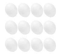 LOLIPPYY Lot de 12 Œufs Factices Non Peints en Plastique Blanc, Taille N°3, Imitation Réaliste D'œufs de Pigeon pour Reproduction D’Oiseaux, Décor de Nid et Loisirs Créatifs, Adaptés