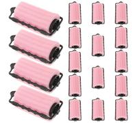 LOLIPPYY Lot de 18 Bigoudis en Mousse Rose 4 CM de Diamètre Rouleaux Souples Larges pour Cheveux Courts et Longs Éponge à Boucler Protectrice Coiffage sans Chaleur pour Usage Domestique
