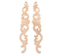 LOLIPPYY Lot de 2 Appliques Décoratives en Bois Massif Non Peint 35X4 CM Ornements Floraux Sculptés pour Portes Armoires et Meubles Moulures Décoratives Européennes pour Décoration