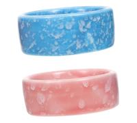 LOLIPPYY Lot de 2 Bols en Céramique pour Hamster et Cobaye Bol Alimentaire Petit Format Anti-Renversement Lavable pour Cage Petits Animaux