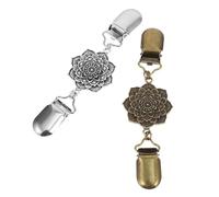 LOLIPPYY Lot de 2 Boucles Vintage pour Écharpe et Châle en Métal Couleur Argenté Ancien et Bronze Ancien Accessoires de Fixation pour Vêtements Pinces à Cardigan et Pulls Décor Rétro