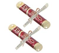 LOLIPPYY Lot de 2 Mezouzas Métal Parchemin Casher Décoration Juive pour Porte Symbole de Foi et Bénédiction Présent Anniversaire et Fêtes