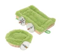LOLIPPYY Lot de 2 Nids Douillets Verts pour Perroquets Hamacs Suspendus en Flanelle Corail Épaisse Lits Chauds et Isolants pour Perruches Calopsittes et Petits Oiseaux en Cage