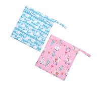 LOLIPPYY Lot de 2 Paquets Imperméables pour Bébé en Tissu et TPU, Pochette de Rangement pour Couches Humide et Sèche, pour Voyage et Activités en Extérieur