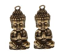 LOLIPPYY Lot de 2 Pendentifs Bouddha en Laiton Petit Décor Bijoux Charme Vintage Hypoallergénique pour Création Bijoux Fête Présent Anniversaire