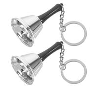 LOLIPPYY Lot de 2 Petites Clochettes en Métal Argenté Porte-Clés Mini Sonnette Multifonction pour Éveil des Garçon et Filles Décoration de Noël et Sonnette de Service en Restaurant