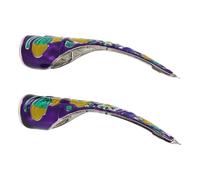 LOLIPPYY Lot de 2 Protège-Doigts Style Chinois 8Cm Imitation Émail Cloisonné Bleu Roi Ongles Décoratifs Cosplay Reine Antique Accessoires Costume pour Fêtes et Halloween