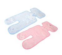 LOLIPPYY Lot De 2 Tapis De Siège D'été Pour Poussette Bébé, Double Couche En Ice Silk Bleu Et, Tissu Non Tissé Fin, Anti-transpiration, Et Respirant, Adapté Poussette Et Chaise Haute Bébé