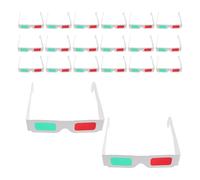 LOLIPPYY Lot de 20 Lunettes 3D Rouge et Vert : Lunettes en Carton jetables avec Pochette de Protection pour des Films, Bandes dessinées et activités en Classe