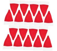 LOLIPPYY Lot de 24 Mini Chapeaux De Père Noël en Tissu Rouge Et Blanc, Accessoires Décoratifs pour Bouteilles De Vin Et Couverts, Déco Festive pour Fêtes De Noël Et Repas De Famille