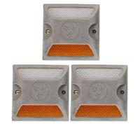 LOLIPPYY Lot de 3 Balises de Signalisation Routière en Aluminium Moulé Rempli de Sable Réflecteurs Jaunes et Blancs Robustes et Résistants aux Intempéries pour Routes Parkings et