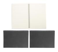 LOLIPPYY Lot de 3 Cahiers à Spirale B5 Noirs, Cahiers Lignés Travail et L'école, Carnet de Notes Portable pour Étudiants et Bureau, Papier Standard, Format Pratique et Léger