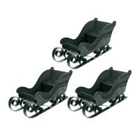 LOLIPPYY Lot de 3 Décorations de Noël de Traîneau Vert Foncé Ornements Suspendus pour Sapin Centre de Table Traîneau de Bureau Décoration Festive pour Fêtes de Fin D’Année