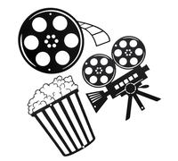 LOLIPPYY Lot de 3 Décorations Murales Vintage Cinéma en Métal Fer Forgé Bobines de Film Rétro pour Salle de Cinéma et Salon à Suspendre Murale Artistique Décoration Intérieure Originale