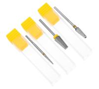 LOLIPPYY Lot de 3 Embouts de Lime à Ongles Électriques en Carbure pour Manucure et Pédicure, Embout Conique de Précision pour Exfoliant Peaux Mortes et Retrait Strass, Outil