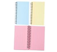 LOLIPPYY Lot De 3 Mini Carnets à Spirale 10 x 15 Cm Fiches Bristol Lignées Détachables Papier Usage Bureau École Élève