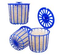 LOLIPPYY Lot de 3 Nids d'oiseaux en Osier Naturel Fibres de Chanvre, Panier Nid de Reproduction Bleu pour Perruches et Perroquets, Habitat Portable Extérieur pour Élevage