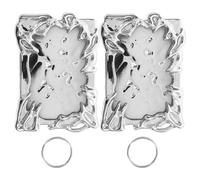 LOLIPPYY Lot de 3 Porte-Badges d'Identification Verticaux en Plastique Argenté Électroplaqué Étuis de Protection pour Cartes Photo et Badges Porte-Clés Pratique pour Bureau École et