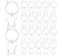 LOLIPPYY Lot de 30 Breloques D'identification en Acrylique Transparent de Cœur 3,6 X 3,5 X 0,2 Cm, Marqueurs Réutilisables pour Verres à Boire, Étiquettes de Verre pour Mariages