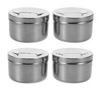 LOLIPPYY Lot De 4 Boîtes À Outils Portables En Acier Inoxydable Et Métal Avec Couvercle Pour Nettoyer De Beauté De Rangement Couvercles Conteneurs Vides Pour Poignée