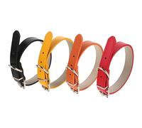 LOLIPPYY Lot de 4 Colliers Ajustables pour Animaux en PU Doux Boucle Métal Solide Taille L Multicolores pour Chiens et Chats pour Promenades et Entraînement Extérieur