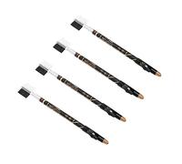 LOLIPPYY Lot de 4 Crayons à Sourcils Multifonctions avec Brosse et Taille-crayon, Couleurs Noir et Café, Taille Moyenne, pour Femmes, Maquillage Quotidien et Professionnel à Domicile