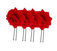 LOLIPPYY Lot De 4 Épingles à Cheveux Rosaces En Velours Rouge, Couvre-chefs Floraux Vintage, Accessoires Pour Mariage Et Fêtes, Décorations Cheveux Femmes Et Filles