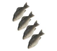 LOLIPPYY Lot de 4 Figurines de Poissons Noirs Réalistes en Plastique, Modèles Artificiels Simulant Poissons Vivants, Décoration Aquarium Légère et Solide pour Accessoires Aquatiques