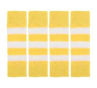 LOLIPPYY Lot de 4 Guêtres Tricotées pour Chiens L Protections Respirantes en Polyester Doux Manchons Jaunes Rayés pour Coudes et Jarrets Accessoires Légers pour Promenades et Soins des