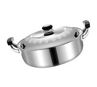 LOLIPPYY Marmite en Acier Inoxydable 28 Cm Séparateur, Casserole à Fondue Chinoise à Deux Saveurs, Pot Chaud Multifonction Cuisine Maison, Fond Épais et Résistant