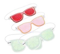 LOLIPPYY Masques Yeux Fruités 4 Pièces Taille Standard en Gel Pvc Multifonction Refroidissement et Chauffage Garçon et Filles Maison Détente Sommeil