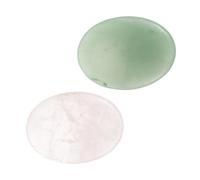 LOLIPPYY Masseur Gua Sha Visage 2 Pièces Taille Pouce En Jade Vert Et Quartz Rose Outil Massage Visage Relaxation Soins Facial