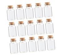 LOLIPPYY Mini Bouteille De Souhaits en Verre 30x50 Mm 20 ML Bouchon en Liège Et Bouchon en Bois Lot de 20 Pièces pour Décoration, Présents DIY Et Conservation De Thé